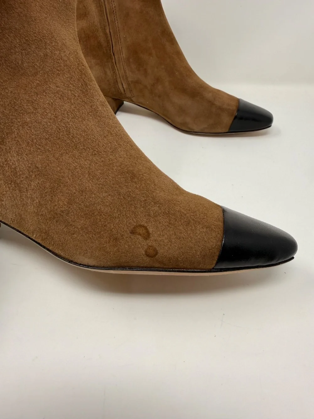 Veronica Beard Cecile Cap Toe Booties Brown Suede Sz 7.5